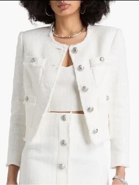 Veronica Beard Olbia Off White Tweed Jacket